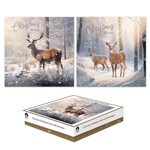 Boxed snow deers - deers, christmas