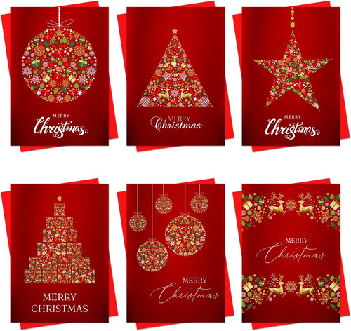 Christmas cards boxed red card - christmas,