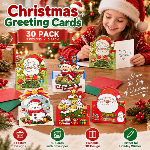 30pack christmas cards bumper - christmas,