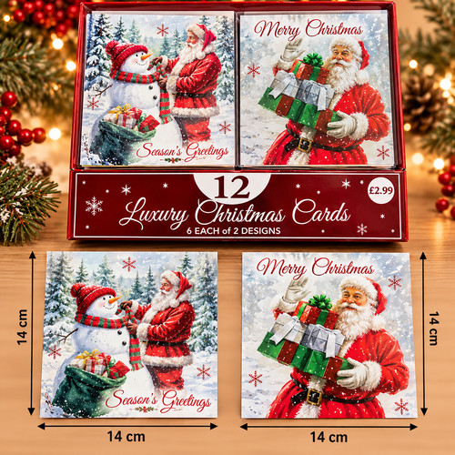 Luxury christmas cards pack - luxury,