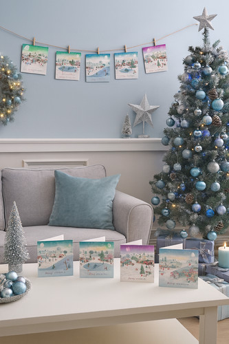 Winter village design - village,