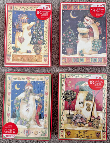 Boxed christmas cards snowman - boxed,