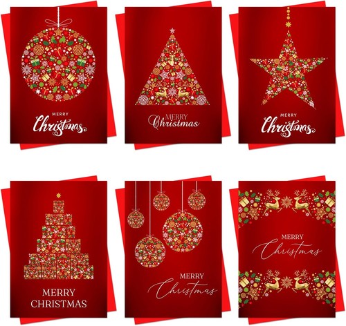Christmas cards boxed - cards, red