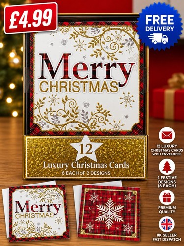 Luxury christmas cards with - 12,