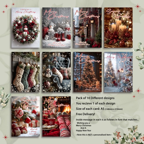 Pack christmas cards - 10,