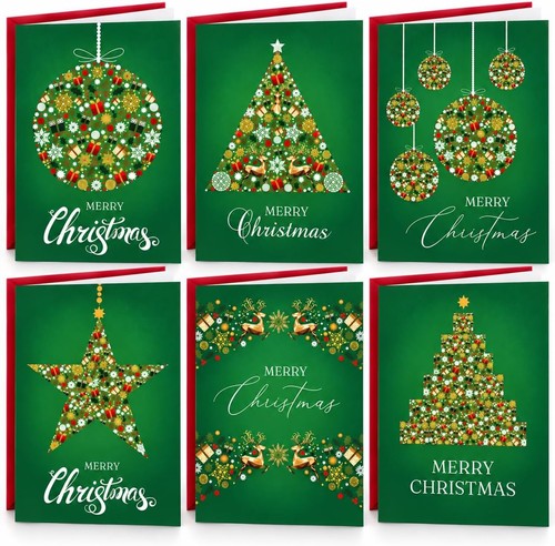 Christmas cards boxed - cards, green