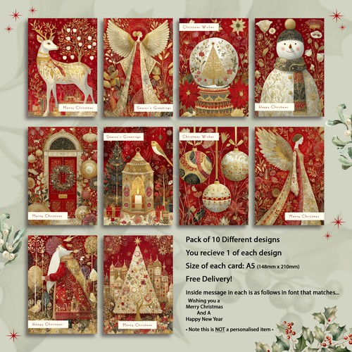 Pack christmas cards modern - pack,