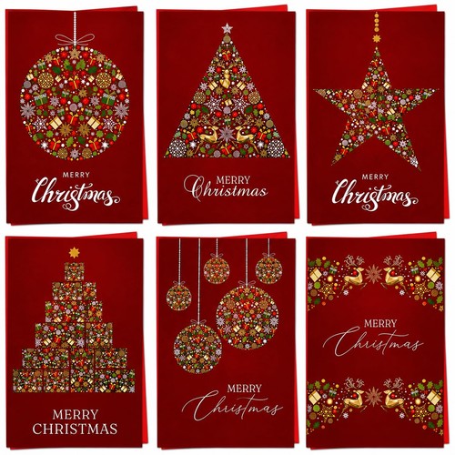 Christmas cards boxed red - christmas, card